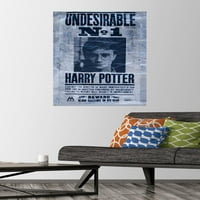 Светът на Wizarding: Хари Потър - Нежелателен плакат за стена с бутални щифтове, 22.375 34