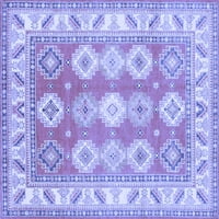 Ahgly Company Indoor Square Geometric Blue Traditional Area Rugs, 7 'квадрат