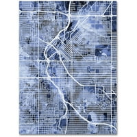Търговска марка изобразително изкуство Денвър Колорадо улична карта Б & В платно изкуство от Майкъл Томпсет