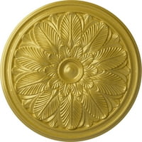 Екена Милуърк 5 8 од 3 4 П Бордо таван медальон, ръчно рисувано богато злато