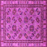 Ahgly Company Indoor Square Oriental Pink Traditional Area Rugs, 5 'квадрат