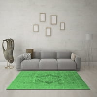 Ahgly Company Indoor Square Oriental Emerald Green Industrial Area Rugs, 4 'квадрат