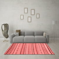 Ahgly Company Indoor Rectangle Abstract Red Modern Area Rugs, 2 '4'