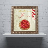 Търговска марка изобразително изкуство Тарт Френски, Ягода платно изкуство по цвят Пекарна злато богато украсена рамка