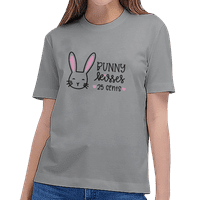 Жени щастливи великденски тениски зайче заек Графична тениска Смешно писмо от печатни ризи с къси ръкави върхове за момчета момичета