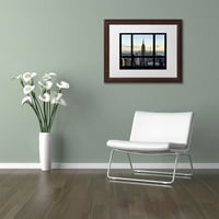 Търговска марка изобразително изкуство изглед от прозореца в Ню Йорк платно изкуство от Филип Хюгонар, бял мат, дървена рамка