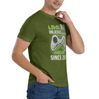 Ниво отключена страхотна мъжка основна тениска с къс ръкав мъх зелена 6x-голяма