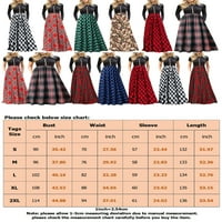 Paille жени с джобове Разхлабени рокли с пълна дължина Kaftan Party Maxi рокли Карирани зашити празничен флорален цвят XL