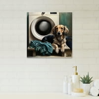 Дизайнарт куче седи на пералнята трето платно стена изкуство