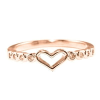 Моден пръстен Sawvnm Rose Gold Diamond Natural White Romantic сватбени бижута страхотни подаръци за по -малко