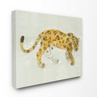 Ступел индустрии Леопард дебне голяма котка животински акварел живопис платно стена изкуство, 40, бимиранда Томас
