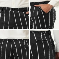 Уникални изгодни Мъжки райе панталони тънък годни плосък преден бизнес панталони