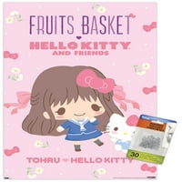 Плодови кошници Hello Kitty and Friends - Tohru и Hello Kitty Wall Poster с бутални щифтове, 14.725 22.375