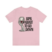 Отпива да слезе, хумор за вино, графична тениска, неутрална по пол