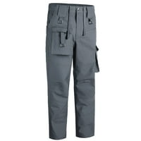 B91xz разтягащи панталони мъже Мъжки панталони Работно облекло много джобни панталони Носете тренировъчни панталони сиви, размер