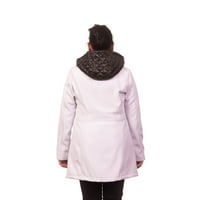 Дамско палто с мека черупка а-линия с ватирана жилетка и качулка