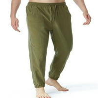 Sanviglor Men's Beach Pants Палси цветни панталони с теглене на спално бельо панталони монтирани дъна за джогинг армия зелено