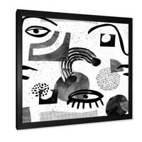 Дизайнарт 'колаж от очи и драскулки в съвременен стил' модерна рамка Арт Принт