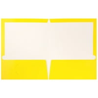 Хартия ламиниран два джоба гланцови папки, жълто, насипно в опаковка