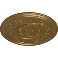 Екена Милуърк 1 8 од 5 8 п Марсилия таван медальон, ръчно рисуван бледо злато