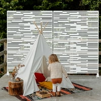 Миниям 71 н метален открит екран за Поверителност със свободно стоене за балкон Вътрешен двор градина, блясък-бял