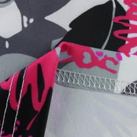 Блузи с дълъг ръкав работно облекло Графични отпечатъци летни V-образни върхове за жени сиви m