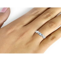 Бижутериклуб майки пръстен Рожден камък пръстени за жени-замислен дизайн на Мама пръстен с бели диаманти и небесно синьо Топаз-стерлинги