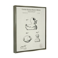 Ступел индустрии Реколта патица Играчка патент графично изкуство блясък сив плаваща рамка платно печат стена изкуство, дизайн
