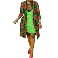 Bintarealwa Нова африканска рокля за печат и палто с дълъг костюм за жени WY586