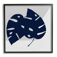 Ступел Индъстрис синьо монстера листа силуети геометрични сиви ъгли, 12, проектиран от Рут Фромщайн