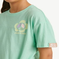 Правосъдие момиче земни вибрации къс ръкав извънгабаритни тениска, размери ХС-ХСЛП