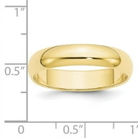 Първично злато карат жълто злато половин кръг сватбена лента размер 4