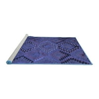 Ahgly Company Machine Wareable Indoor Rectangle Southwestern Blue Country Area Rugs, 8 '12'