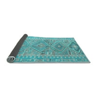 Ahgly Company Indoor Rectangle Southwestern Light Blue Country Area Rugs, 7 '10'