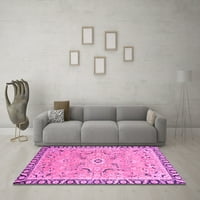Ahgly Company Indoor Round Oriental Pink Modern Area Rugs, 3 'кръг