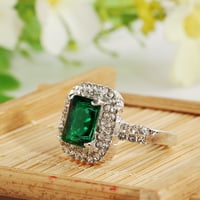 Най -великата бреза жени на зеления циркон сребърен пръстен сватбена сватба бижута Подарък сребро, циркон розово