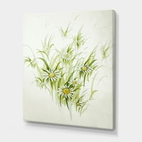 Абстрактен ретро рисунка на цветя и живопис платно Арт Принт