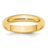 14k жълто злато полукръг сватбена лента размер 5. HR040