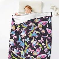 Одеялото за малко дете за момчета момичета леко бебе деца одеяло сладко меко сладко флорално безпроблемно модел с розови и сини