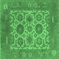 Ahgly Company Indoor Rectangle Oriental Emerald Green Traditional Area Cugs, 6 '9'