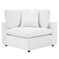 Modway Commi Down Запълнен препълнен производителност Velvet 6 части от секционен диван в бяло в бяло
