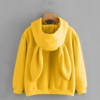 Vedolay дамски качулки за суичър за жени, големи суичъри, пуловери пуловери с дълъг ръкав с джобове, жълт xl