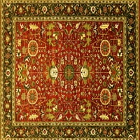 Ahgly Company Machine Pashable Indoor Rectangle Oriental Yellow Industrial Area Rugs, 2 '5'