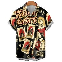Есенни ризи за мъже 3D състезателни печат с къс ръкав блуза улично облекло хип -хоп винтидж върхове извънгабаритни мъжки риза