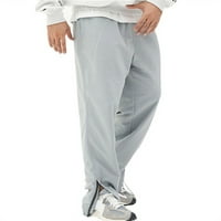 Entyinea Men's Essentials Sweatpants Solid Stretch Slim Fit Jogger Sweatpants Grey 3XL