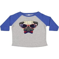 Inktastic Pug Dog 4 юли Патриотични слънчеви очила Подарък за малко дете или малко дете тениска