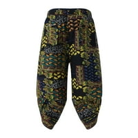Qxutpo Мъжки панталони панталони стил щампа за принт на дрезгави панталони за ежедневни спортове