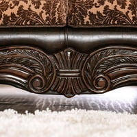 Мебели от Америка традиционна кожа от естествена кожа Ханън диван, Кафяв