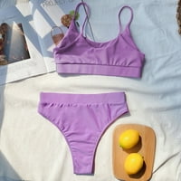 Две бански костюми искрящи кристали Bralette Spaghetti Strap High Cut Bikini Set Bouthing Suits for Women