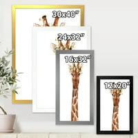 Дизайнарт 'портрет на жираф с бели цветя'
